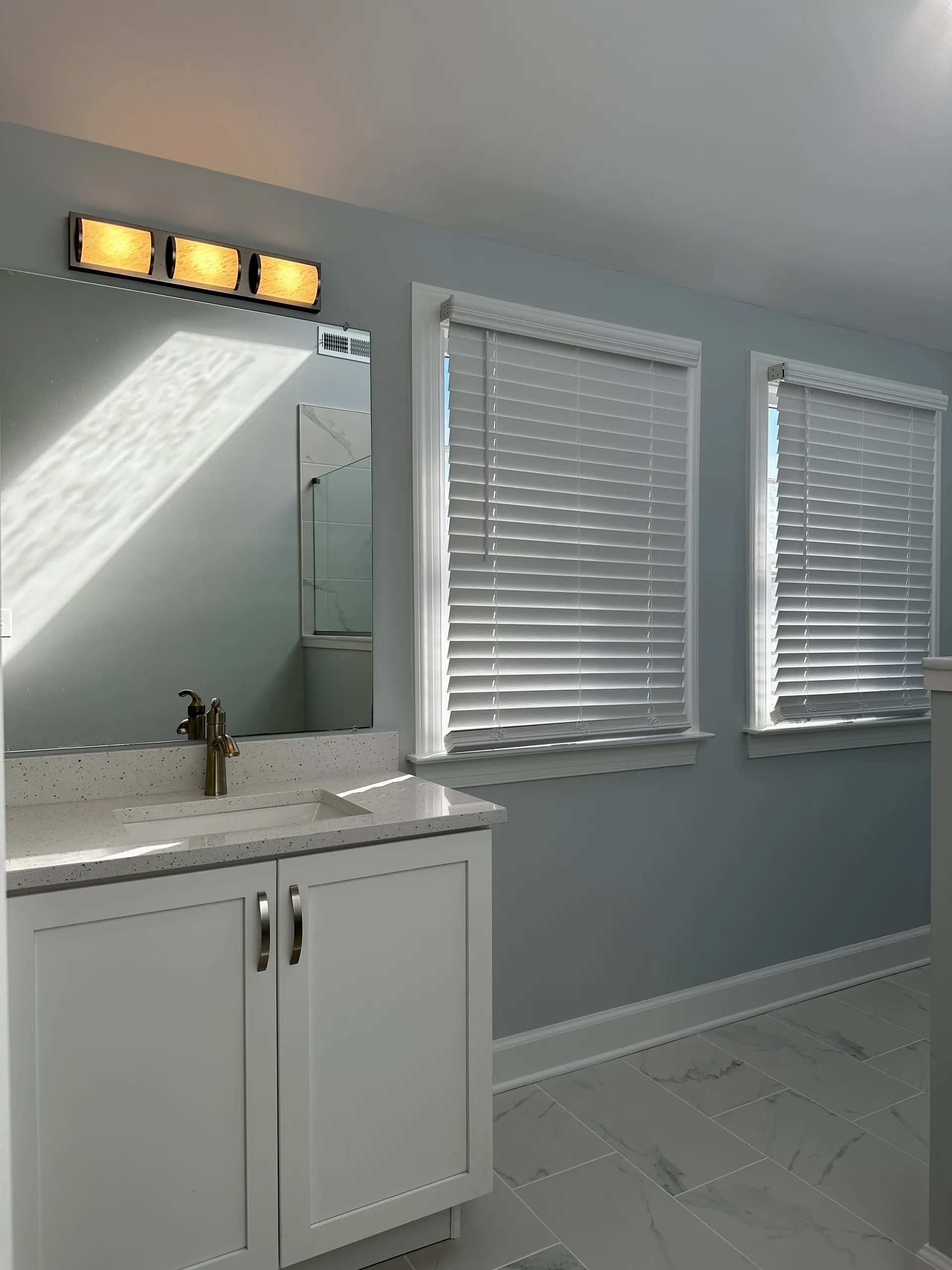 Master Bath - Main view of modern vanity and wash area