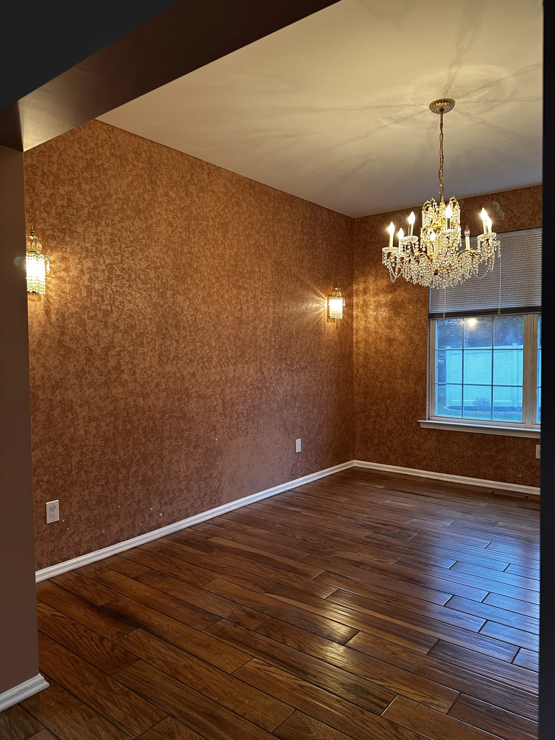 Dining Room - Alternate view, wood-look porceilain tile flooring